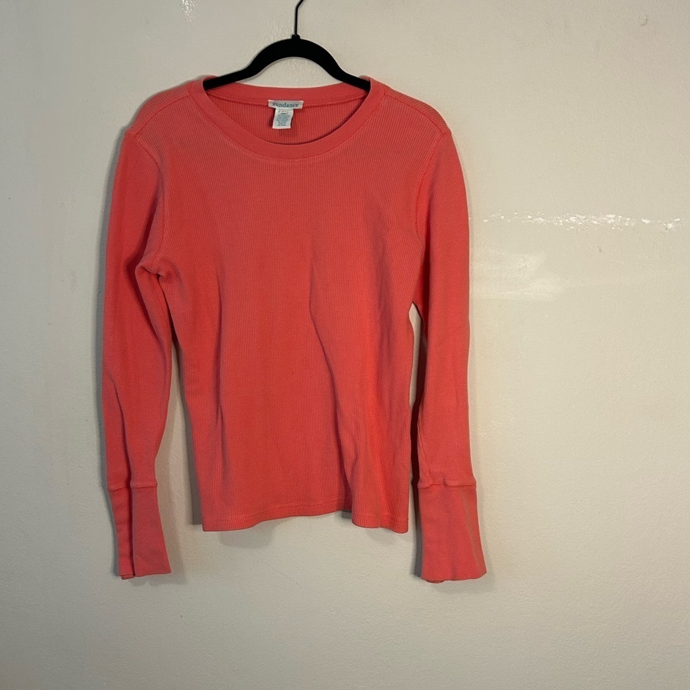 Sundance Coral Waffle Knit Henley